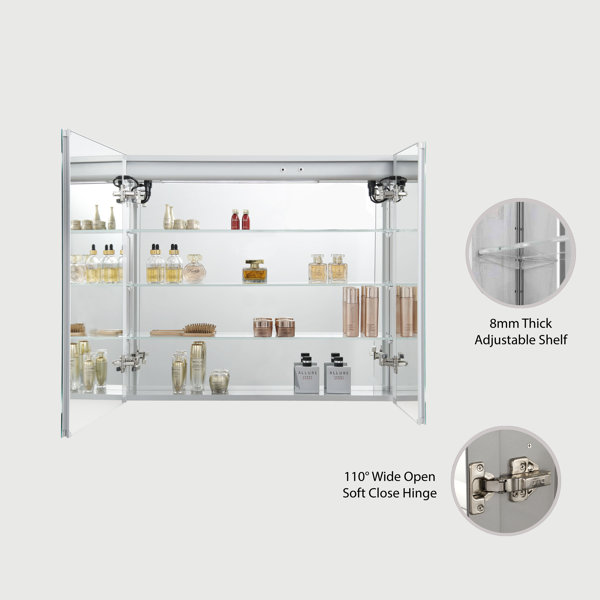 Dropship 36x26 Inch Aluminum Bathroom Medicine Cabinet, Adjustable Glass  Shelves, Waterproof And Rust-Resist, Recess Or Surface Mount Installation  to Sell Online at a Lower Price