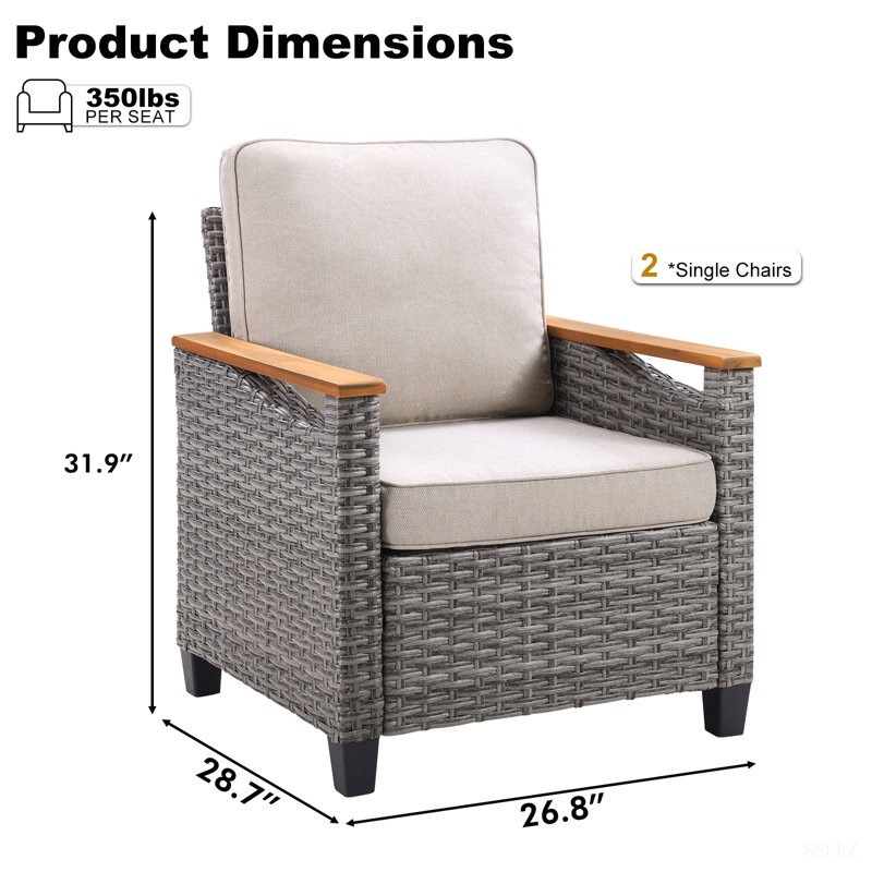 Ensemble de 2 chaises de patio pour l'extérieur, Beige