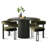5-Piece Round Dining Set with Velvet Chairs-2099275665