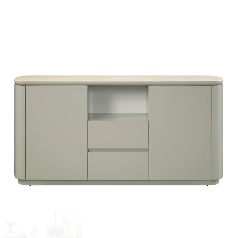 Desserte en céramique sophistiquée pour une salle à manger élégante et fonctionnelle, durable et résistante à la chaleur avec beaucoup de rangement
