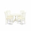 L'ensemble de table de salle à manger 5 pièces pour 4 personnes comprend une table de cuisine ronde avec piédestal et 4 chaises de salle à manger en tissu de lin, 42 x 42 pouces, lin blanc-1677157605-1677157611-1741267397