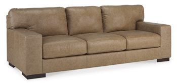 Tumbleweed Faux Leather Track Arm Sofa with Removable Cushions