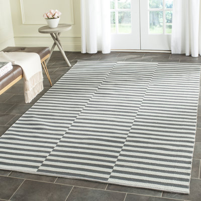 Dunkin Striped Cotton Hand Woven Area Rug