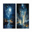 «Shepherds Starlit» dans la nuit - Christianisme, ensemble de 2 reproductions sur toile-642861772-642861775