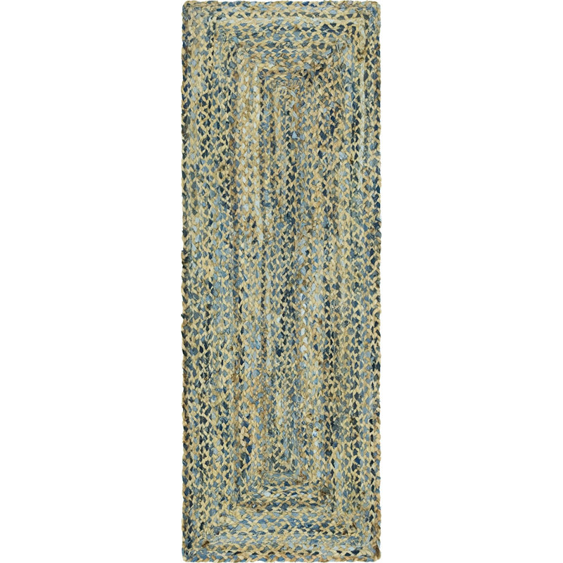 Tapis tressé Mullewa couleur lagon, Tapis de couloir 2 pi 2 po x 6 pi