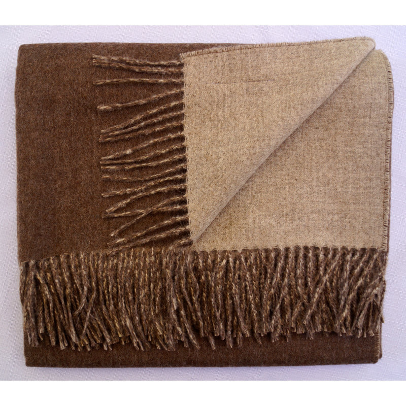 Hand Woven Throw Blanket, Beige/Brown
