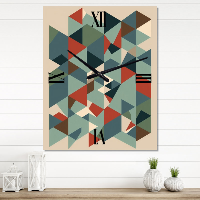 Mid-century Retro Dimensions VII Wall Clock, Medium