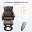  Fauteuil inclinable de massage par vibration à siège simple, pivotant à 360 ° en similicuir brun classique avec repose-pieds pour le salon
