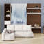 Lit escamotable avec armoire de rangement, tablettes ouvertes, façade de canapé et port USB pour un gain d'espace au sol.-1508674978