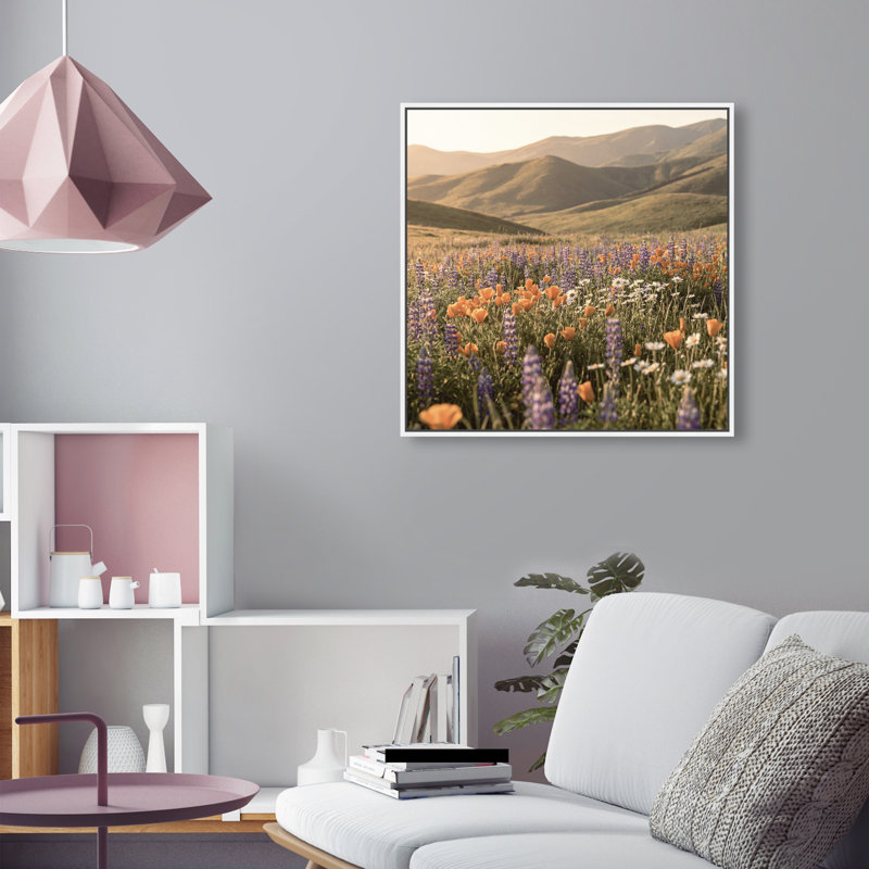 Lavender Hill Print by Oliver Gal, 25" H x 25" W, White Floater Frame