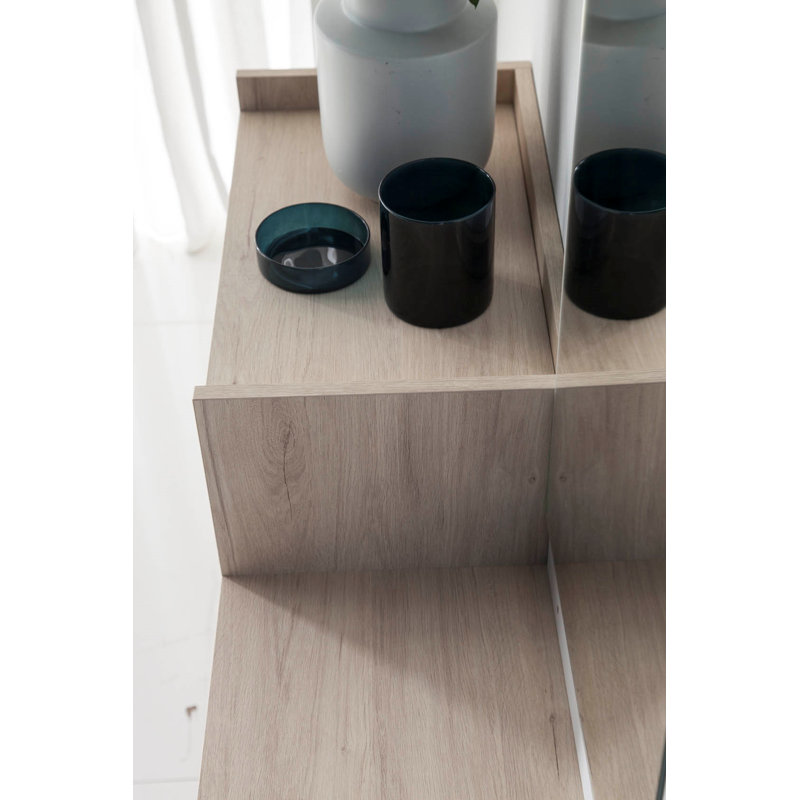90cm Console Table, Light Oak, White