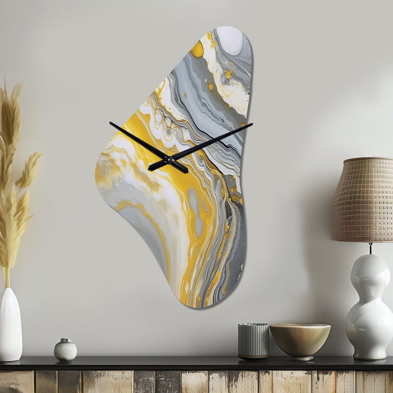 Cedro - Boomerang Shape Unique Abstract Wall Clock, Moyenne