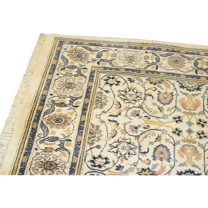 High-Quality Hand-Knotted Ivory Area Rug