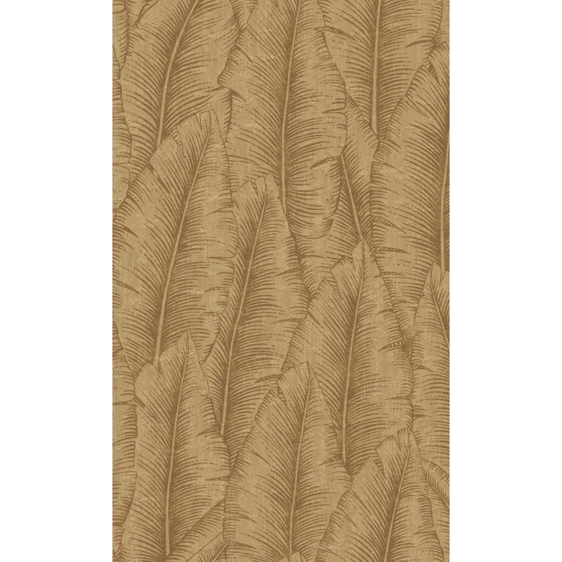 Papier peint botanique feuilles tropicales, Jaune