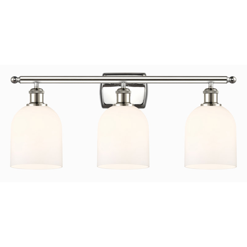 Anacaren 3 - Light Dimmable Vanity Light, Glossy White, Polished Nickel