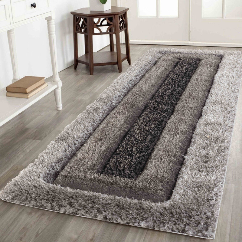 Kiawah Geometric Shag Area Rug, Runner 60 x 220cm