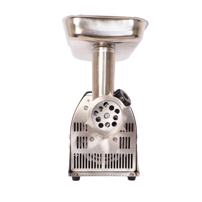 Commercial Electric Meat Grinder With Multiple Grinding Plates & Stuffing Tubes - Stainless Steel