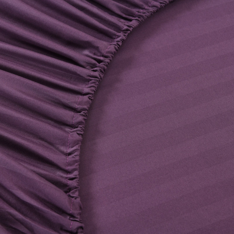 3/4 Pcs Luxury Striped Bed Sheets Set, Twin Sheet Set with 1 Pillowcase, Purple