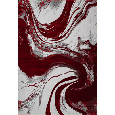 Modern Abstract Area Rug – 100% Polyester, Antistatic, Soil & Water Repellent, Colourfast Living Room Carpet