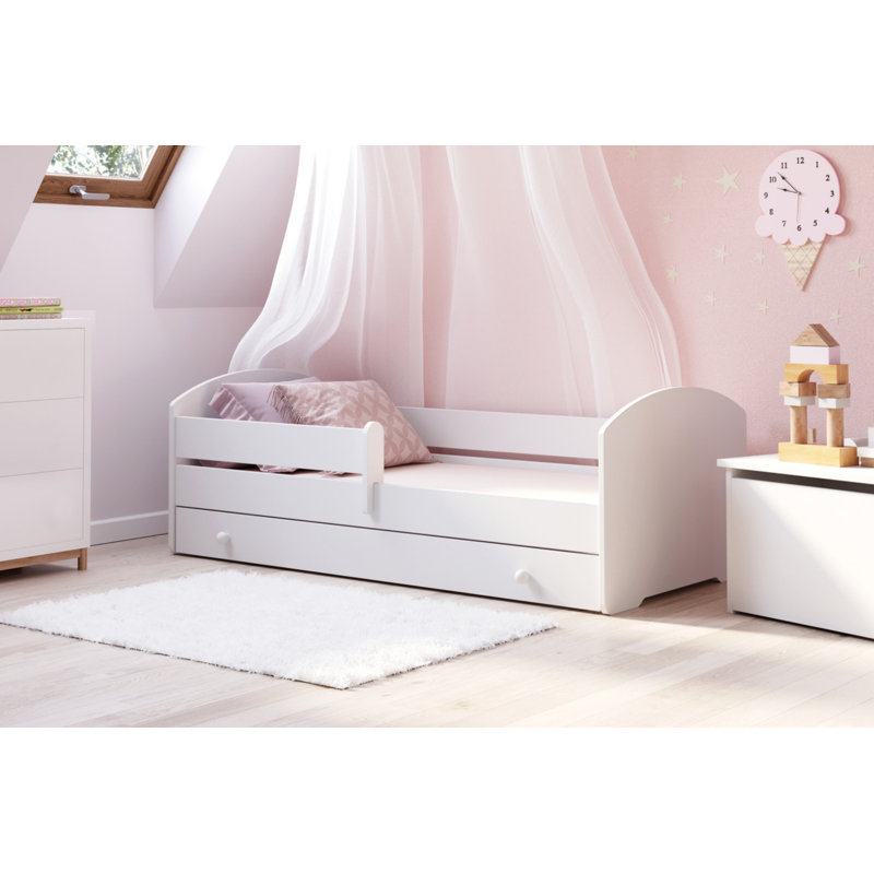 LUK children's bed with drawer and rail, European Toddler (80 x 160cm)