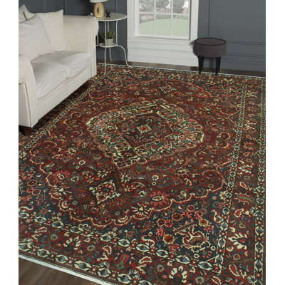 Fathiya One-of-a-Kind 6'9" X 10' 2022 Wool Area Rug Red