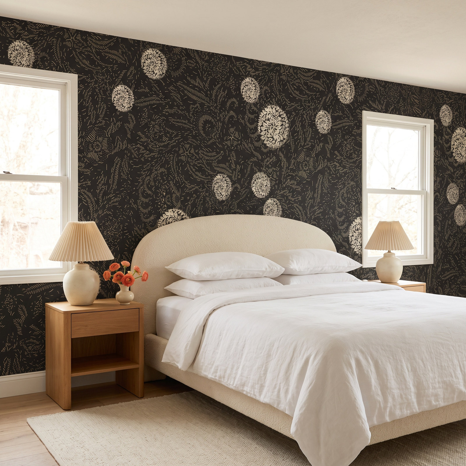Yuki Osada Floral Wallpaper, Charcoal