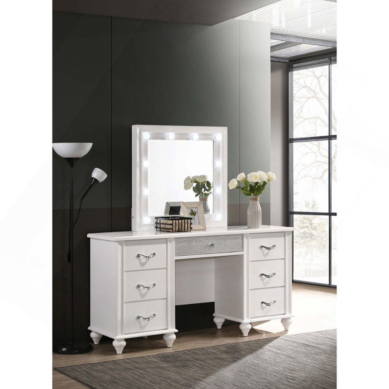 Bureau de coiffeuse à 7 tiroirs Charlotte