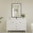 Beveled Design Rectangle Framed Bathroom Vanity Wall Mirror in Matte Black-1596918582