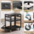 Rolling Computer Cart With Power Strip, 3-Tier Utility AV Cart With Wheels, Keyboard Tray, CPU Stand-116370588