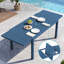 Table de salle à manger extensible pour 4 à 8 personnes en PEHD à grain de bois et cadre en aluminium avec verrous de sécurité et pieds réglables-1647294982