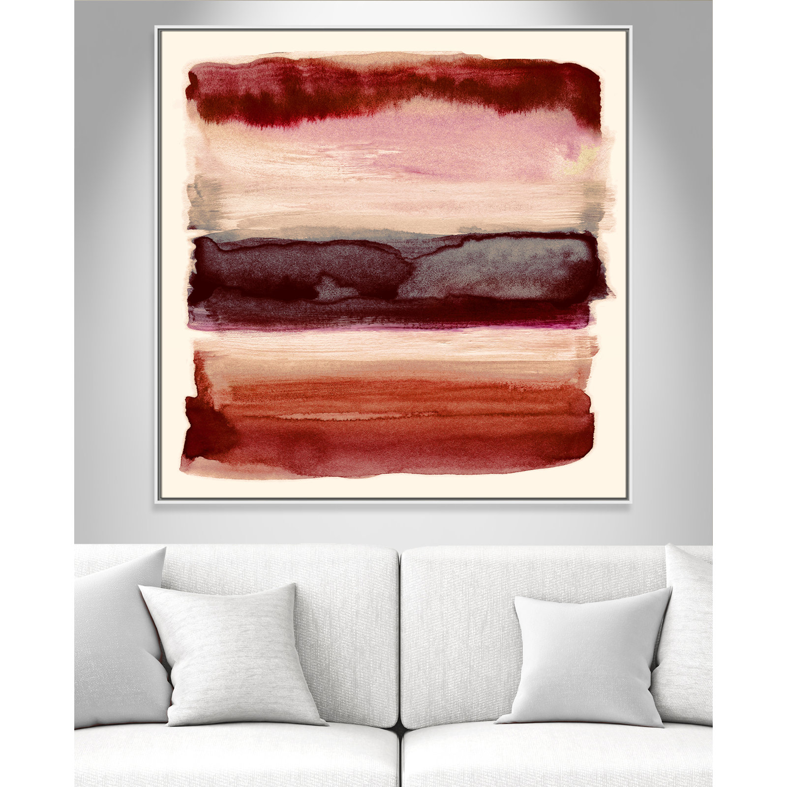 Burgundy Sky II Print by Nan, White, 46.5" H x 46.5" W