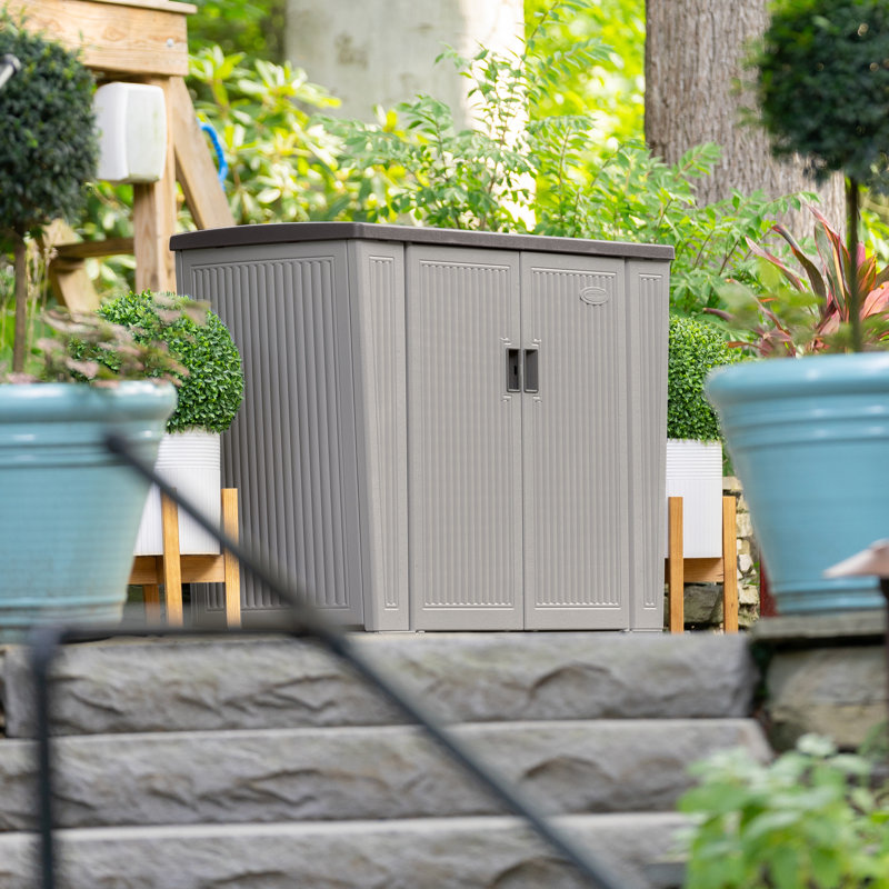 Suncast 130 Gallon Water Resistant Deck Box, Gray