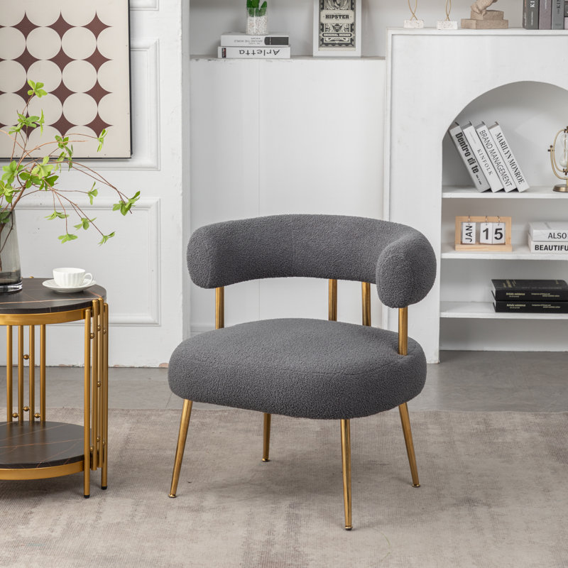 Upholstered Barrel Chair, Grey