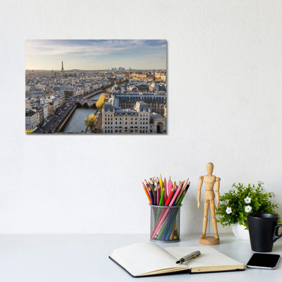 Eiffel Tower And River Seine, Paris by Matteo Colombo - Wrapped Canvas Print