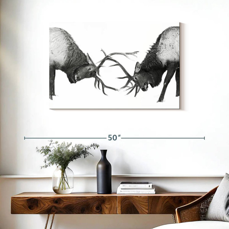 Brampt Fighting Elks, 24" H x 36" W