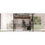 Lit mezzanine double en métal avec DEL, bureau intégré, tablette de rangement et échelle, noir