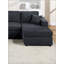 Ensemble modulaire 3 pièces de conception moderne avec causeuse sans accoudoirs, coussins assortis et méridienne pour un salon confortable-412404692