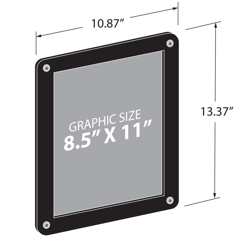 Black 8.5" x 11" Window Sign Holder Frame with Suction Cups, 2-Pack