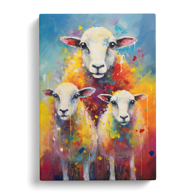 Sheep Impressionism No.2 - No Frame Print, 60cm H x 40cm W x 3cm D