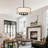 5 - Light 19.69“ Modern Drum Chandelie With White Fabric Drum Shade For Kitchen Island Living Room Bedroom-118849922
