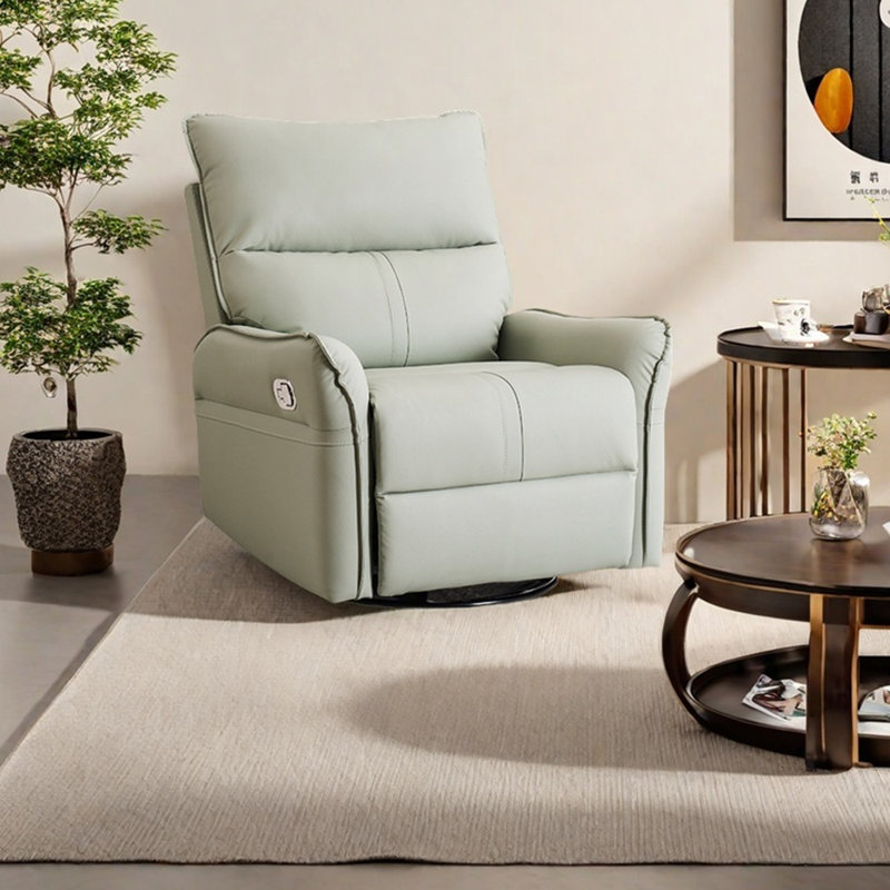 Modern light luxury faux leather lounge chair, Peppermint Green