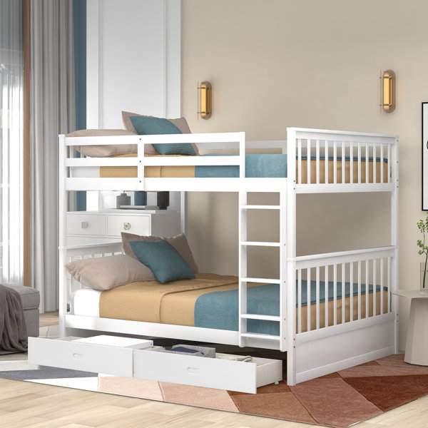 Harriet Bee Dorethea Kids Bunk Bed with Drawers & Reviews | Wayfair