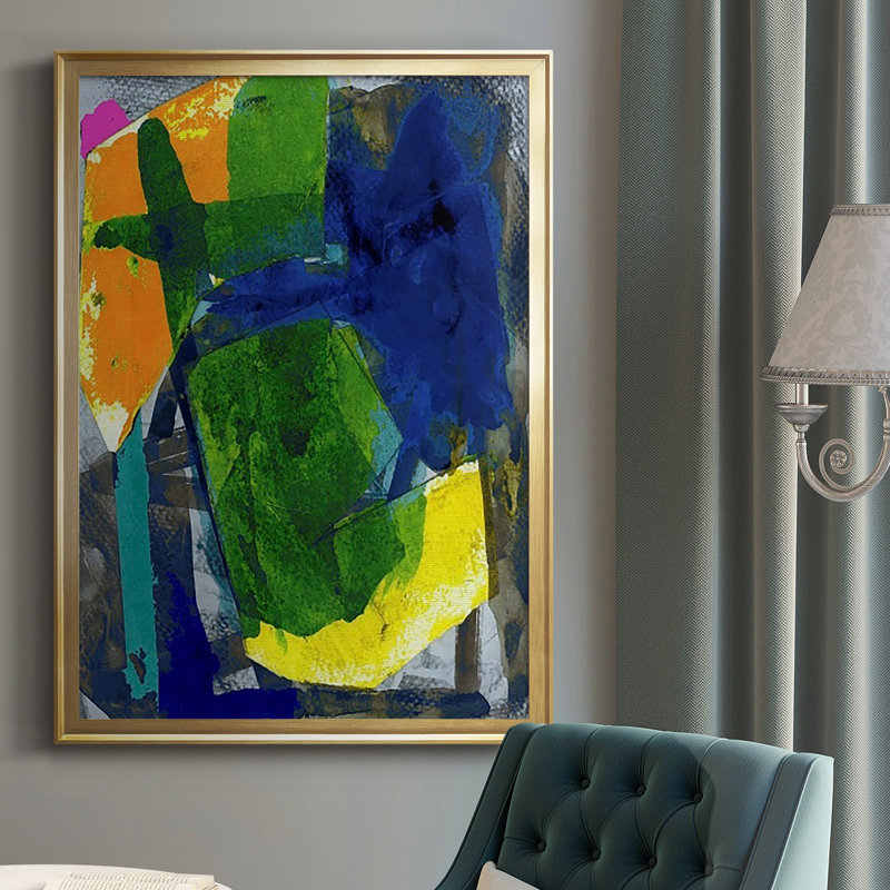 " Brights Strokes I ", 42.5" H x 30.5" W x 1" D, Gold