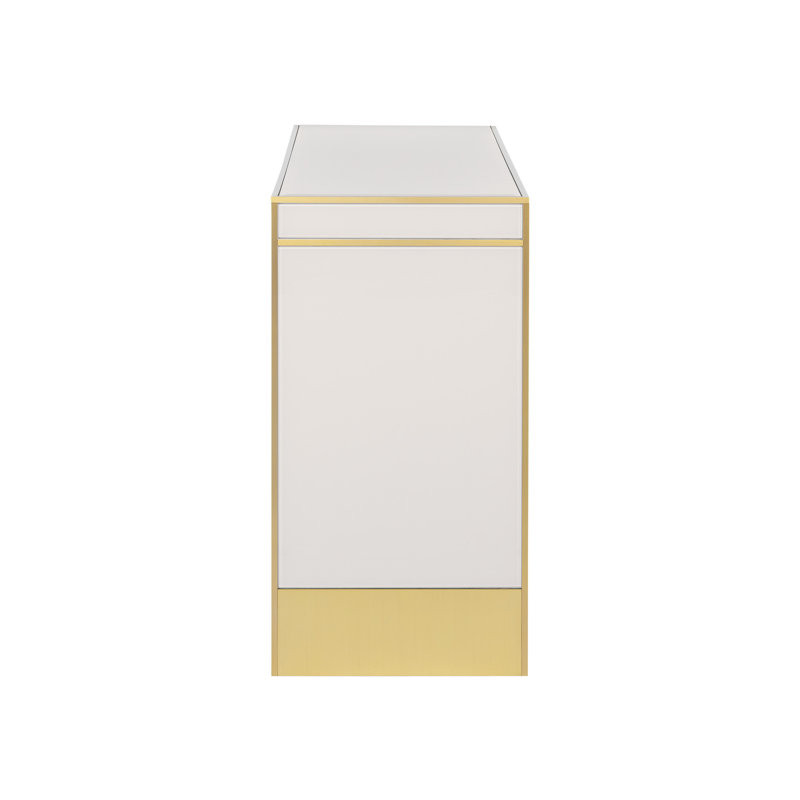 Arden Console Table, Ivory/Satin Brass