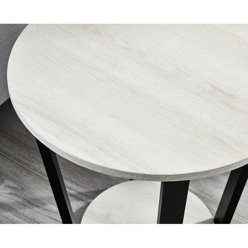 Table de bout Pic Carda, Blanc cassé, Noir, noir, noir, noir