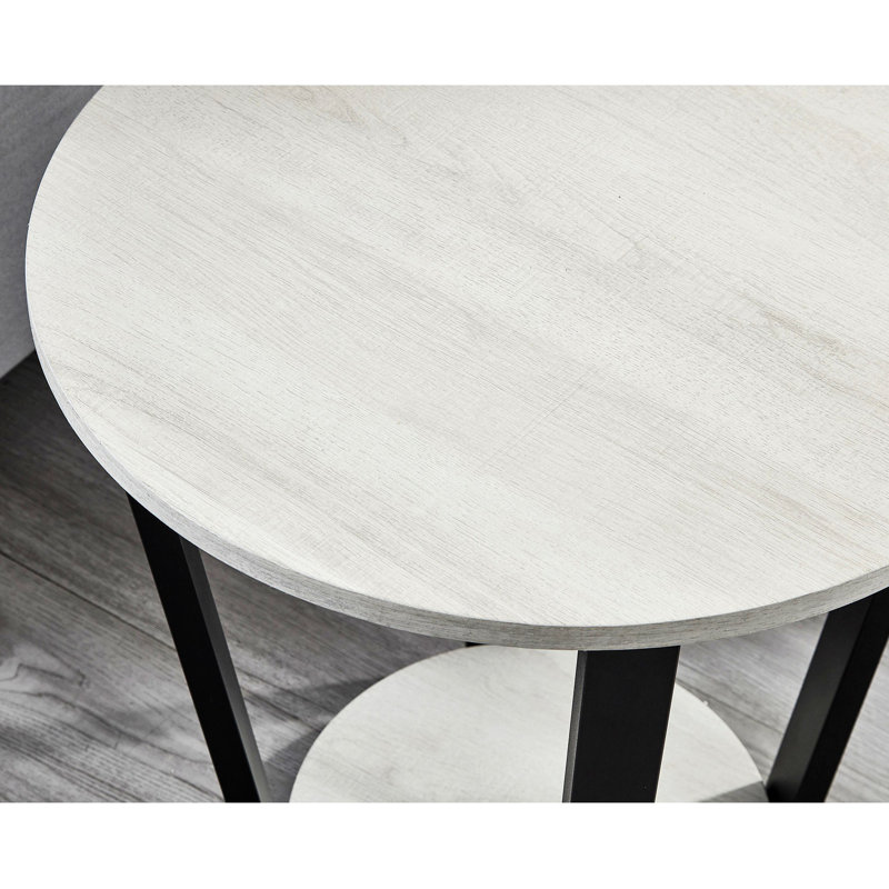 Table de bout Pic Carda, Noir, noir, noir, noir, Blanc cassé