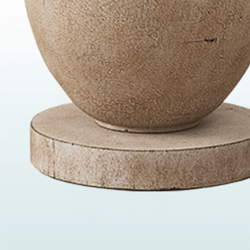 Leni Standard Resin Table Lamp in Beige and Linen Shade, 24.72'' H X 13.8'' W X 13.8'' D