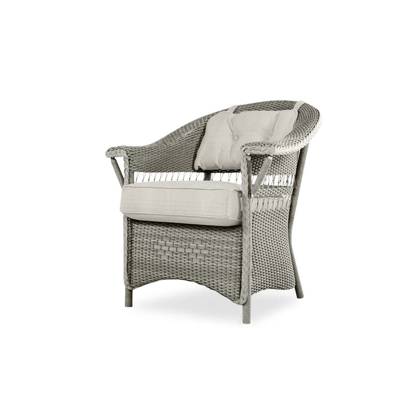 Nantucket Outdoor Dining Armchair, Rumba Straw, Pewter