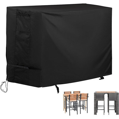 Housse pour table et chaises de patio, ensemble de salle à manger à hauteur de bar pour ensemble de salle à manger en osier 5 pièces / ensemble de table et chaises de patio pour 4 personnes