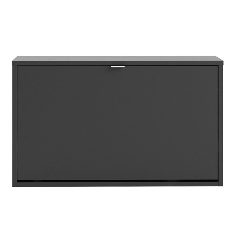 Shoes 3 Pair Stackable Shoe Storage Cabinet, Matte Black